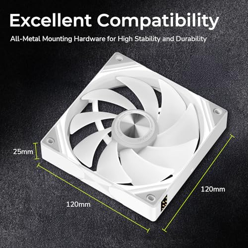 Image of Tryx 120mm Case Fan 1pc Computer ARGB PC Quiet Fan Cooler, Upgraded Pogo-Pin Connection with Magnetic Cable,ARGB Gen2 LEDs,New Version ROTA SL,White