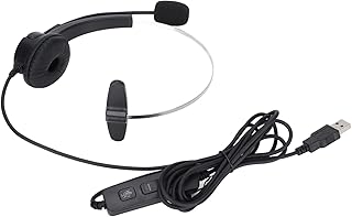 Fone de ouvido de serviço USB, fone de ouvido de call center plug and play de baixo ruído ajustável para atendimento ao cliente