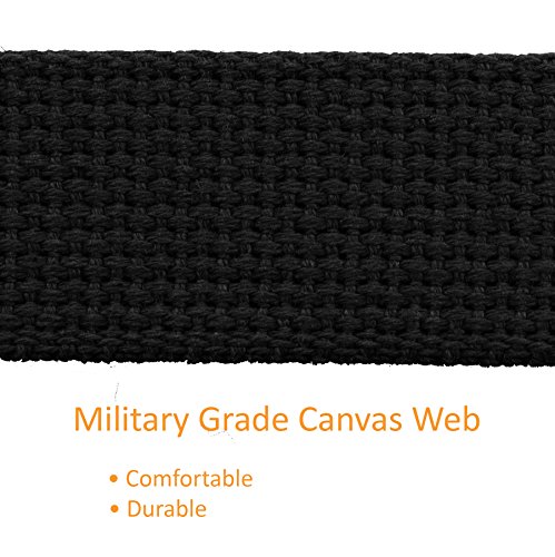 Thomas Bates Canvas Military Cargo Belt with Brass Buckle - Durable Cotton Webbing - Casual, Outdoors, Golf – Trim-to-Fit3