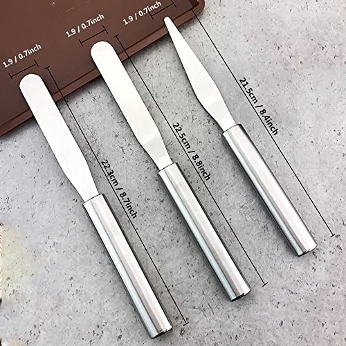3 pack Cake Decorating Icing Spatulas Stainless Steel, Icing & Decorating Spatulas, Lightweight & Flexible Offset Spatula, Angled Frosting Spatulas for Cake Decorating, Baking - image 5