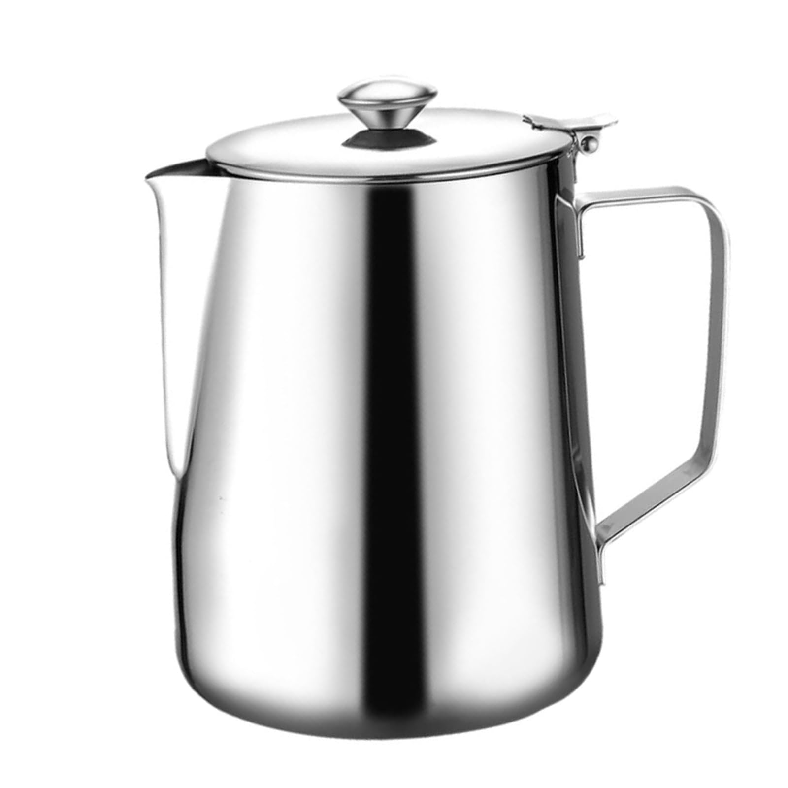 Jarra de Acero Inoxidable para Espumar Leche con Tapa, Taza para Humeante y Café Expreso Latte Espuma Cremosa(1000ml)