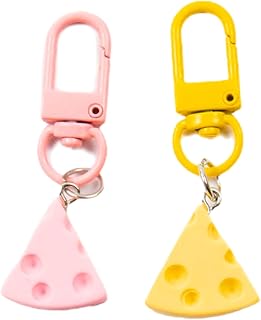 2 Pcs Cheese Keychains Cute Resin Cheese Keyrings Backpack Pendant for Women