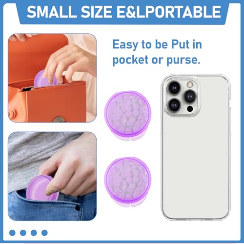 Image of 4 Pcs Mini Pill Organizer Small Pill Box Cute Portable Pill Case for Pocket Purse Travel Storage Containers Earplug Case Medicine Dispenser Vitamin Holder (4 Purple)