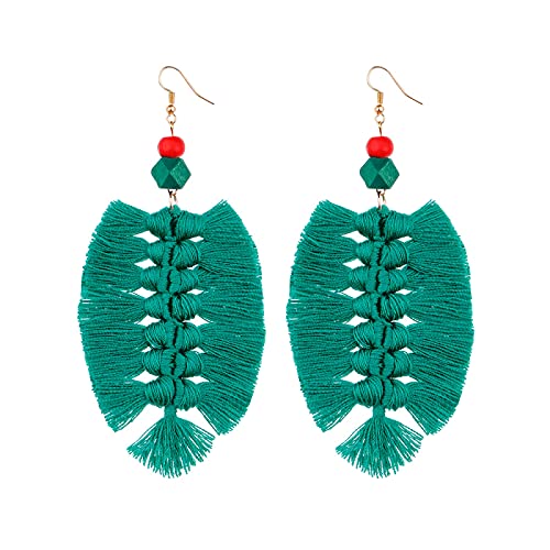 Boucles d'oreilles bohême légères en coton pour oreilles sensibles et look ethnique