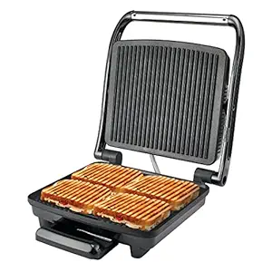Lifelong LLTG01 Electric Tandoor Grill/Sandwich Maker 1500W with Non-Stick Plates, Variable Heat control for Toasting and Grilling, Large Plate for 4 Slices (Black, 1 Year Warranty)