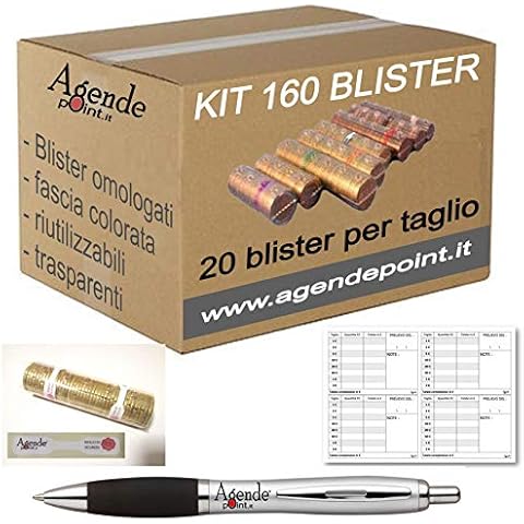 Blister Behälter für Münzen Euro 160 Stück sortiert 20 Stück-Schnitt aus Kunststoff transparent Cover