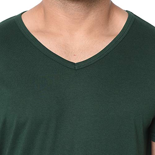Image of Men's Cotton Blend Half Sleeve V Neck Tshirt