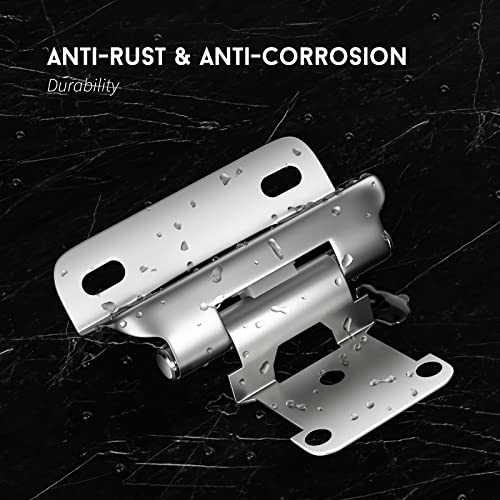 Goldenwarm Brushed Nickel Cabinet Hinges, 1/2 Inch Overlay Full Wrap Self Closing Kitchen Door Cabinet Hinges With Screws For Framed Cabinet Doors, Cupboard (10 Packs) #TOP2