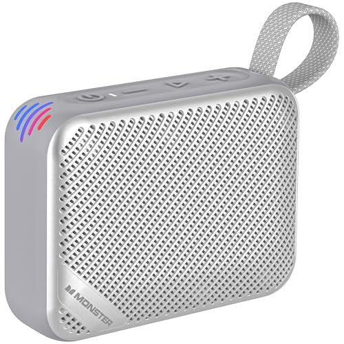 Image of Monster S360 Portable Bluetooth Speaker, IPX7 Waterproof, Bluetooth 6.0, 20H Playtime, Powerful Stereo Sound, Support TF Card, Clear Hands-Free Calling Speaker for Home, Outdoors and Travel, Gray