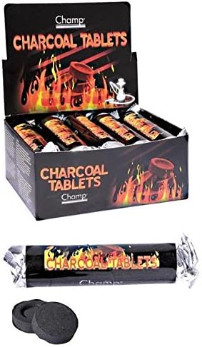 Chicha Water Pipe Shisha Charcoal Pack of 10 Rolls of 10 Discs - Black
