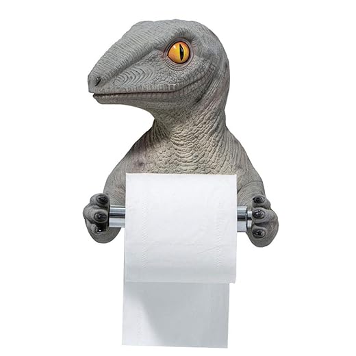 FUYU 3D Dinosaur Holding Roll of Toilet Tissue Wall Mounted Toilet Paper Holder Rack