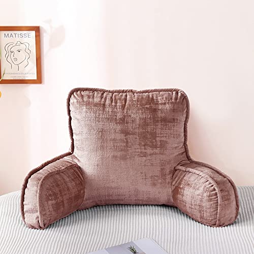 Bytide BTDAVTBDRTFDR Art Velvet Assembly Needed Diy Backrest Reading Bed Rest Pillow With Arms And Pockets For Sitting In Bed Couch Sofa, Removable Cover And Filling Seprated, 20 Inch X 18 Inch X17", Faded Rose thumb #3