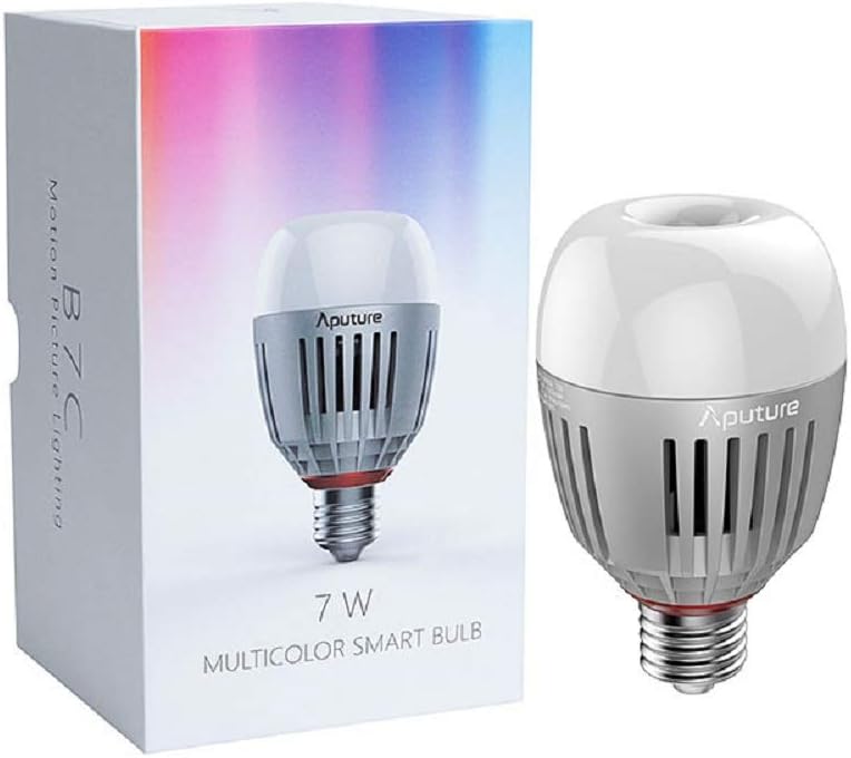Suреr Dеаl Prоduсt Aputure Accent B7C LED Bulbs,7W RGBWW LED Smart Bulb,TLCI 96+ CRI 95+ 2,000K-10,000K Adjustable 0-100% Stepless Dimming CCT/HSI/FX Mode Sidus Link App Control Built-in Battery