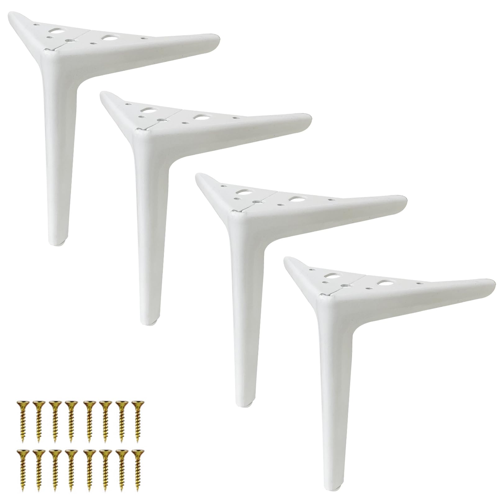 GHHVFEC Metal Triangle Sofa Feet Set of 4, DIY Iron Legs for Couch, Chair, Cabinet, Ottoman, Nightstand - Includes Mounting Screws for Easy Installation