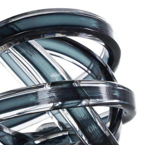 Escultura decorativa de cristal azul oscuro 7 x 7 x 7 pulgadas miniatura 4