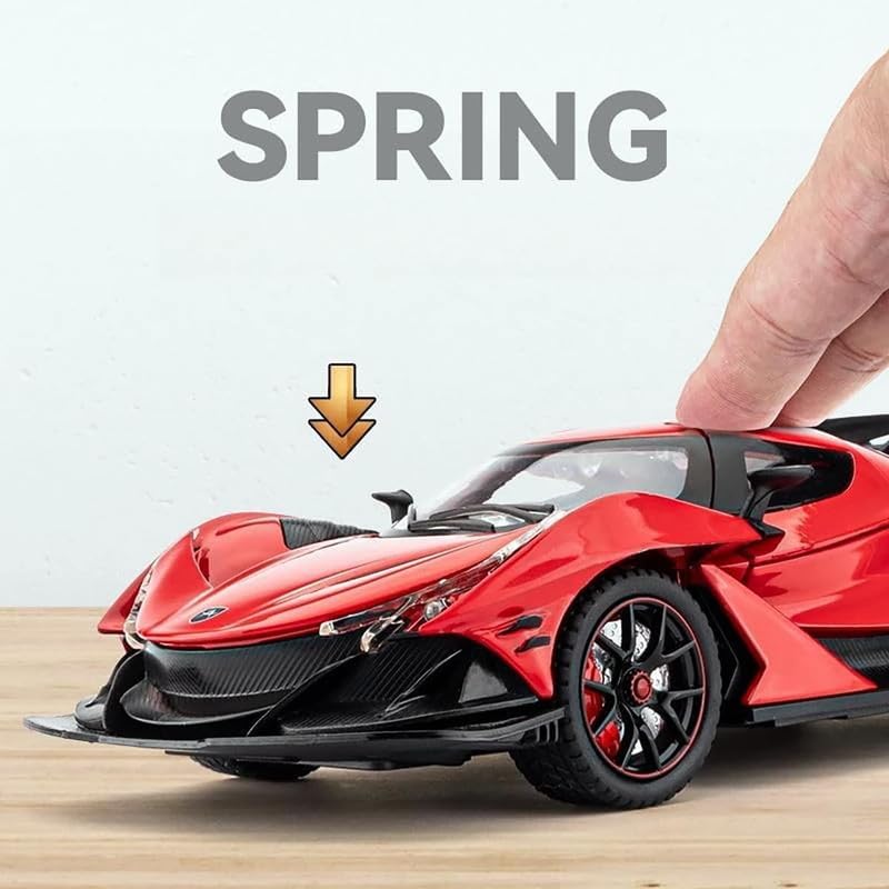 Image of 1:24 Scale Big Apollo IE Metal Diecast Car for Kids, Unisex, 3+, Multicolor, 15 cm (L) x 6 cm (W) x 4 cm (H), Openable Doors, Sound & Light Effects, Pullback Function, All Ages, Toy Car