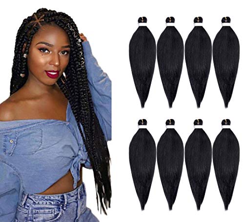 YMHPRIDE Pre Stretched Braiding Hair 26 Inch Itch Free Hot Water Setting Synthetic Fiber Crochet Braids Twist Hair Extension for Women Yaki Texture Original Braiding Hair Extension (2#)