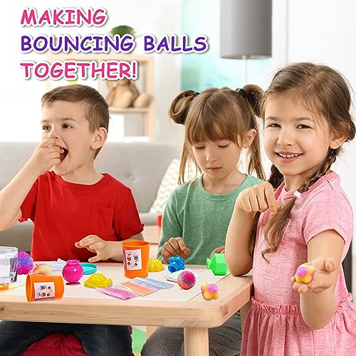 Party Favors Bouncy Ball Kit for Kids, FunKidz Make Colorful Magic Bouncing Ball Individual Pack 12 Bottles Making Bouncy Balls Activities Kits for Boys and Girls Ages 6+ - Image 4