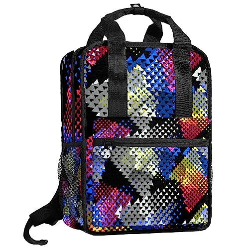Cartable pour filles et garçons sac à dos scolaire abstrait multicolore