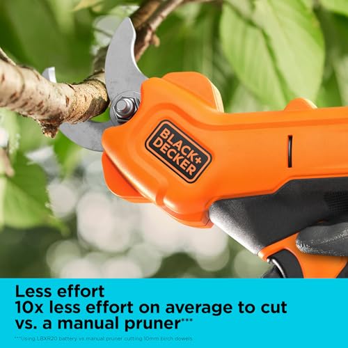 BLACK+DECKER 20V MAX* Cordless Pruner Electric Pruning Shears, Battery and Charger Included, 900 Cuts Per Charge, Electric Pruner, Tool Free Blade Change (BCPR320C1) - image 5