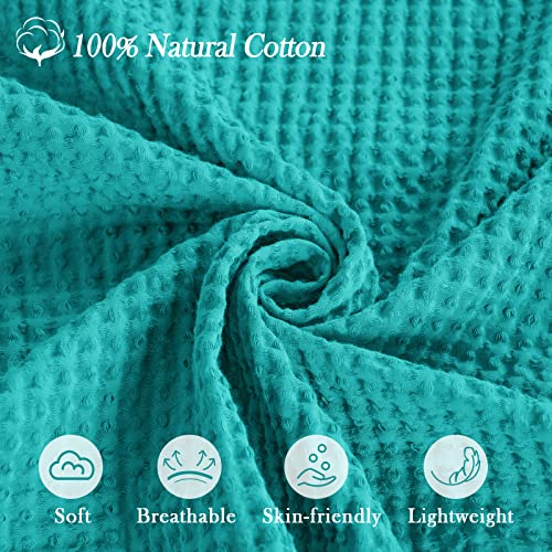 Image of PHF Pre-Washed Cotton Waffle Weave Blanket Baby Size,Snag Proof Throw for Spring Summer,Lightweight Breathable 30x40,Oeko-TEX Certified for Bed,Machine Washable, Home Decor Gift,Teal | Pre-washed Natural Soft Cozy Summer Throw for Hot Sleepers, Textured Decorative Layer for Couch Sofa Guest Room, Giftable