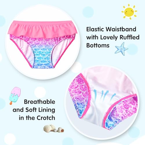 Image of Girls Rash Guard Swimsuit Long Sleeve Tankini Sets Two Pieces Bathing Suit Swimwear UPF 50+ Sun Protection