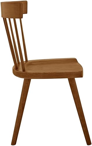 Miniatura 6 de Modway Sutter - Silla de comedor moderna de madera de granja, color nogal, juego de 2