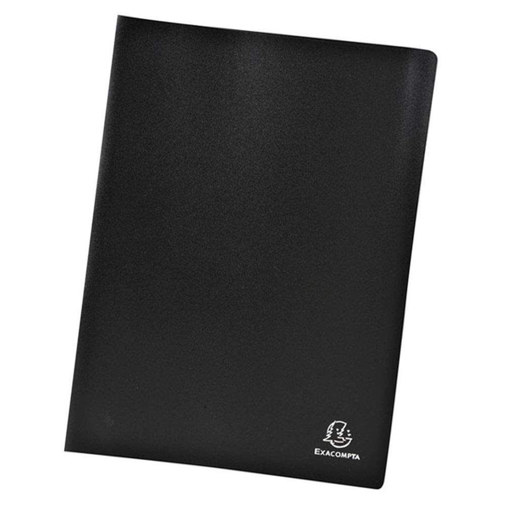 Exacompta - Ref 8521E - Soft PP Display Book - Suitable for A4 Documents, Made from Polypropylene, Lightweight, 20 Pockets, 40 Viewing Pages - Black Cover