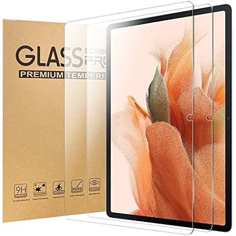 PAWHITS 2 Pack Screen Protector for Samsung Galaxy Tab S7 FE/Galaxy Tab S7 Plus 12.4 Inch 9H Hardness Tempered Glass Film Easy to Install Bubble Free Scratch Resistant Cover