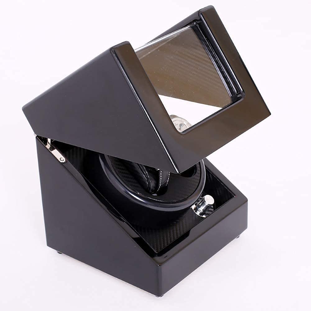 Watch Box Scatola Porta Orologi Carica Orologi Automatico per Doppi Orologi con Motori silenziosi, Custodia Rotante Tramite Adattatore CA o Batteria Nera
