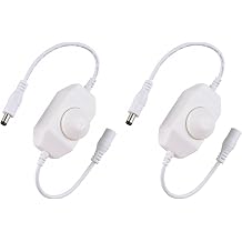 2 Pack LED Strip Light Dimmer Switch, DC 12V-24V LED Brightness Adjustable Controller for Strip Lights,LED Rope Light 3528,5050,5630