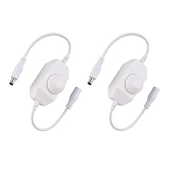 2 Pack LED Strip Light Dimmer Switch, DC 12V-24V LED Brightness Adjustable Controller for Strip Lights,LED Rope Light 3528,5050,5630