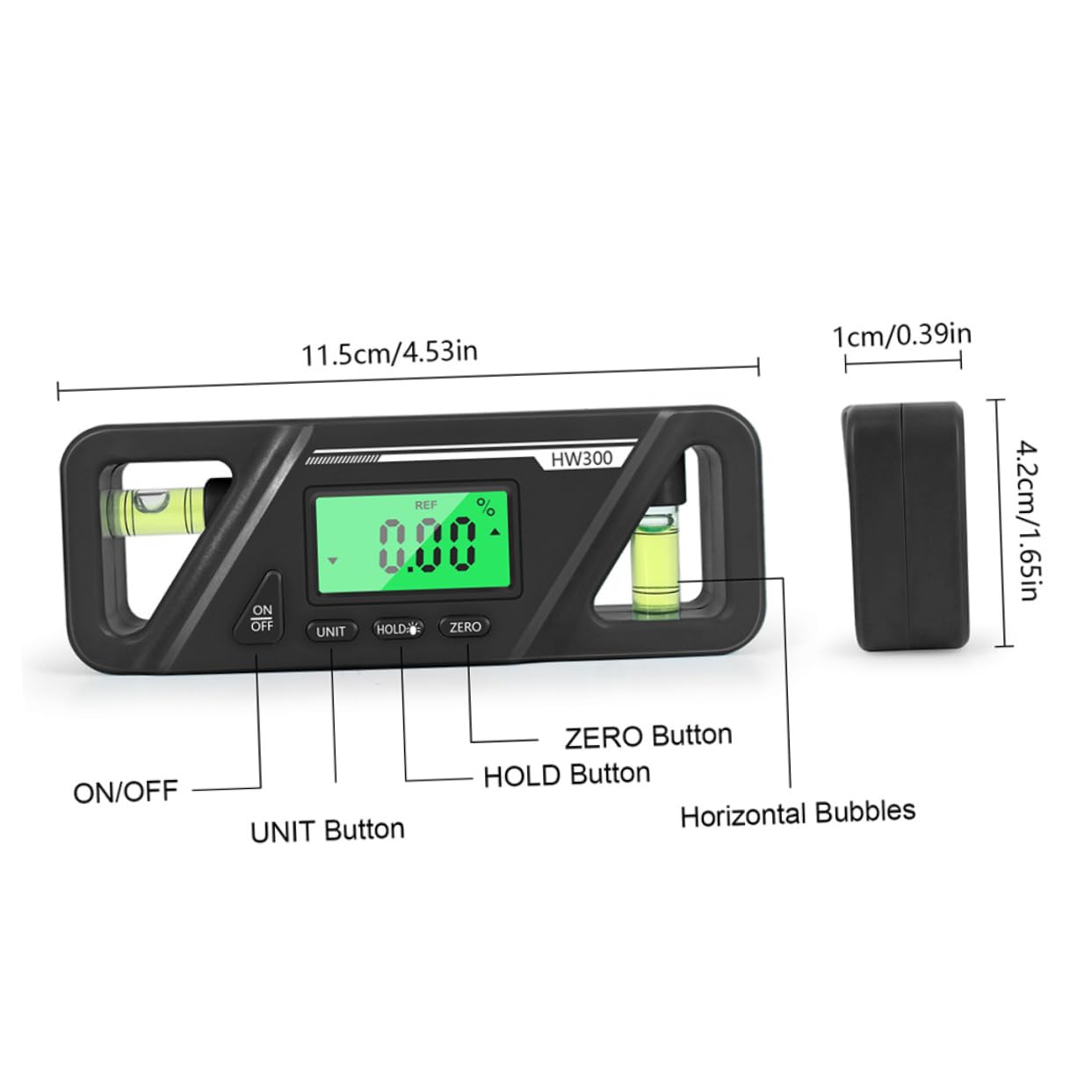 ULTECHNOVO 3pezzi Livella Digitale Magnetica Con Funzione Inclinometro Strumento Di Misura Versatile Per Angoli e Pendenze Per Lavori Di Falegnameria Installazioni e Decorazioni Domestiche