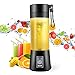 Mini presse-agrumes électrique portable, rechargeable par USB, tasse à jus de fruits de 380 ml avec 6 lames en acier inoxydable, mélangeur personnel et smoothies pour la maison, les voyages