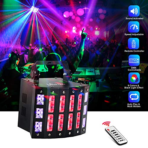 Dj Party Light For Stage - Lalucenatz 48W Stage Light Sound Activated Derby Beam Lighting By Remote & Dmx Control Black Light Fixtures Strobe Effects For Wedding Birthday Party Show Xmas Decoration #TOP1
