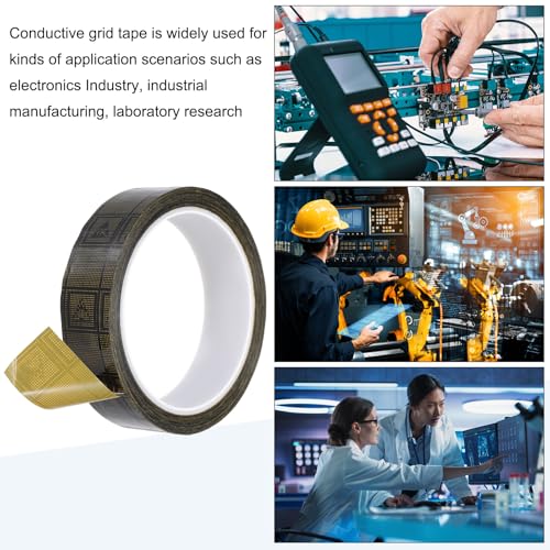 Image of PATIKIL Antistatic Tape, 2.36 Mil Thick, 1 Inch x 39 Yards Conductive Adhesive Grid ESD Tape for Circuit Board Laptop Mobile Phone Communication Electronics Parts Black /Yellow