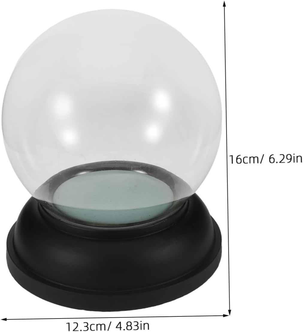 DIY Thickened Glass Snow Globe Kit with Black Resin Base Transparent Globe for Holiday Crafts Wedding Favors and Party Decorations Easy Assembly for Creative DIY Projects