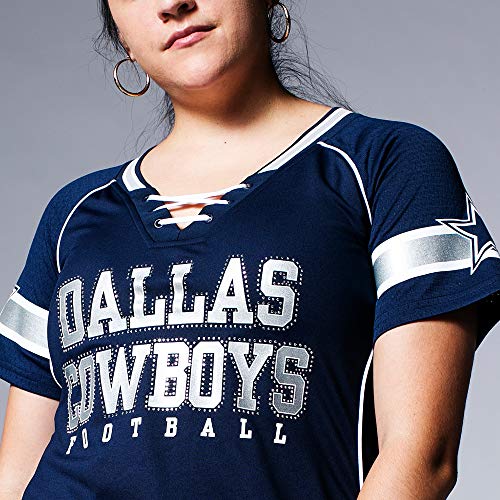 NFL Dallas Cowboys Womens Avery Fashion Jersey, Navy, Large