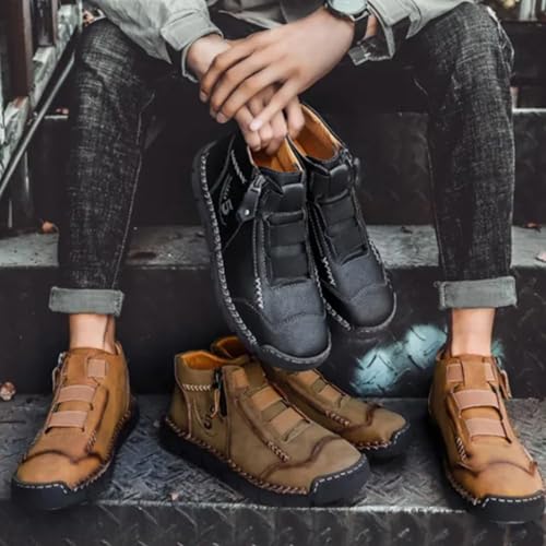 Matufit Shoes for Men, Men's Genuine Leather Waterproof Non-Slip Fashionable Orthopedic Shoes with Arch Support2