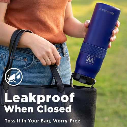 Image of 32 oz Insulated Water Bottle with Straw, Leakproof Stainless Steel Bottle with Handle, Non-Slip Silicone Sleeve, Internal Markings, Dishwasher Safe for Travel, Gym, Sports, Chartreuse