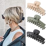 Claw Hair Jaw Clips Barrettes - 3 Pcs Tortoise Acrylic Claw Clip Hair Clamp Grips for Women Girls Ja