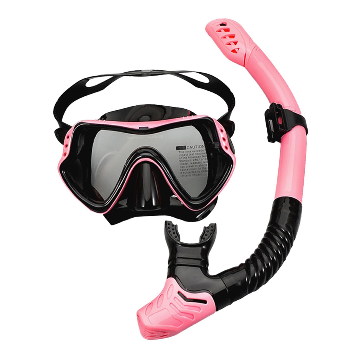 Gafas de Snorkel Tubo de Respiración Rosa de Silicona | Ventana Única, Drenaje Unidireccional, Cinta Elástica Alta, Mayor Comodidad y Visión Amplia