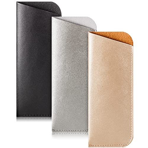 Image of TRIUMPH VISION Reading Glasses Pouch Eyeglass Sleeve Soft Case Slim 3 Pack | Alternative to Bulky Case Lightweight，Neoprene Lined Padded Protect Optical lens Slip in, Cute Pattern Portable for Daily Use