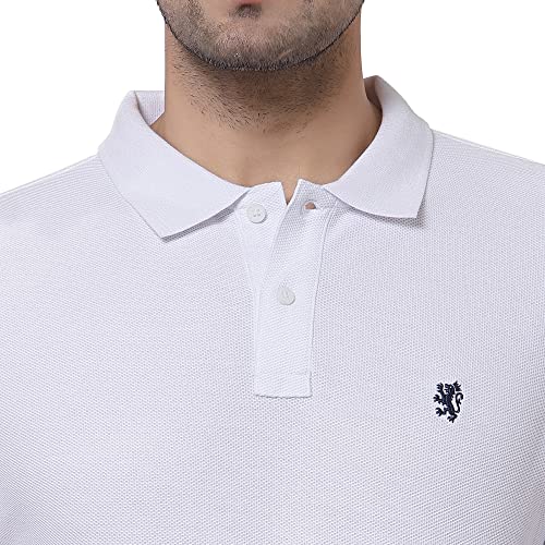 Red Tape Men's White Solid Polo Collar Pure Cotton T-Shirt