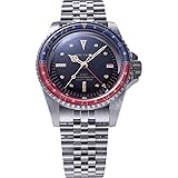 Baltany S6074 GMT 39mm Automatic Homage Watch, Men 24 Hour Watch with Rotating Bezel