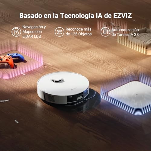 Miniatura 5 de Ezviz Re7 Edge Robot Aspirador Y Friegasuelos, Base Autovaciado, Succión 13000 Pa, Evitación Obstáculos, Bolsa De Polvo 4l, Mopextra Mopvibra, Compatible Con Alexa Google Siri, Para Alfombra Mascota