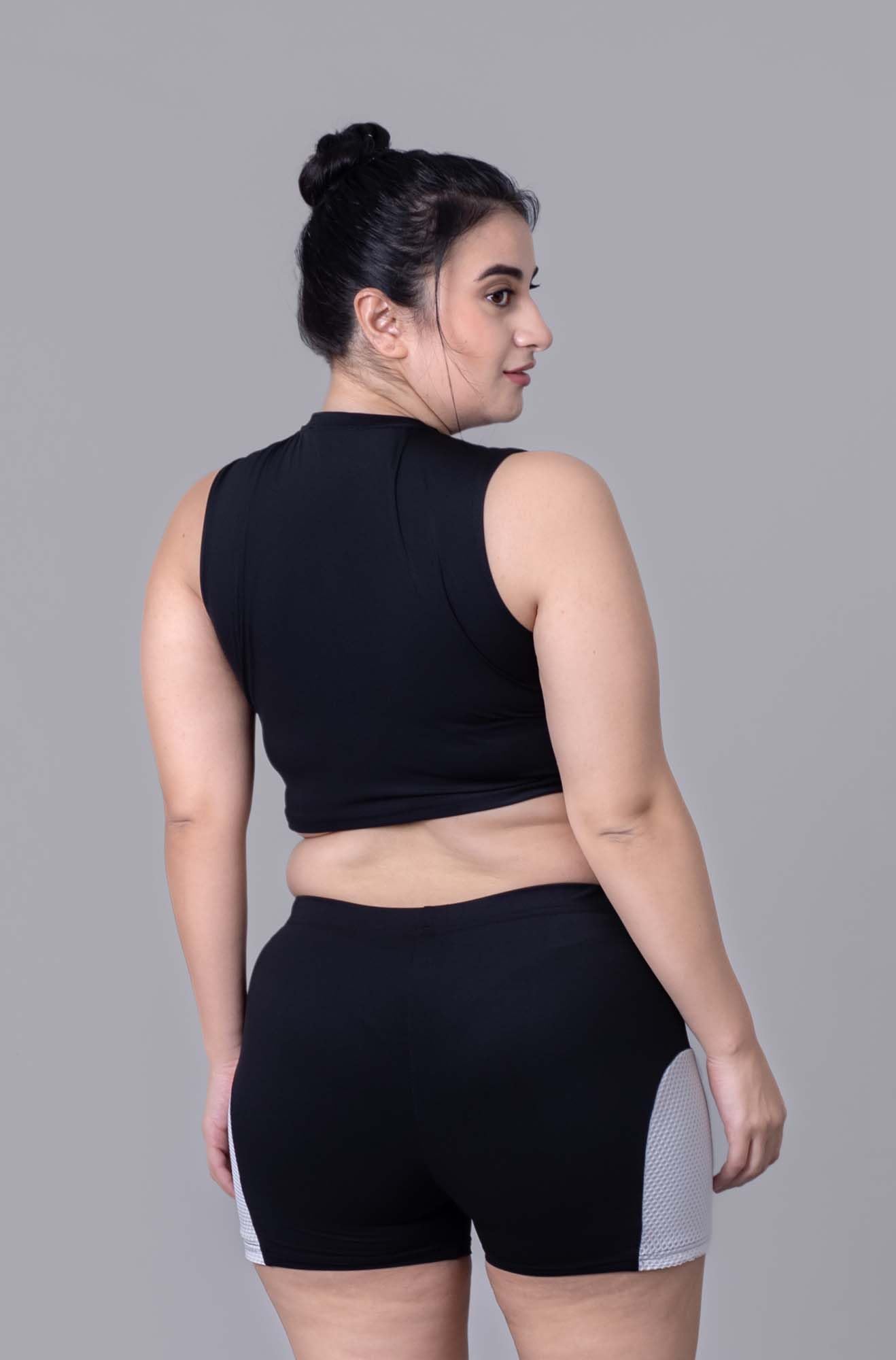 Keepfit Women's Sporty Black and White Colourblocked 2 Piece Swim Set |Swimming Suit for Women 4