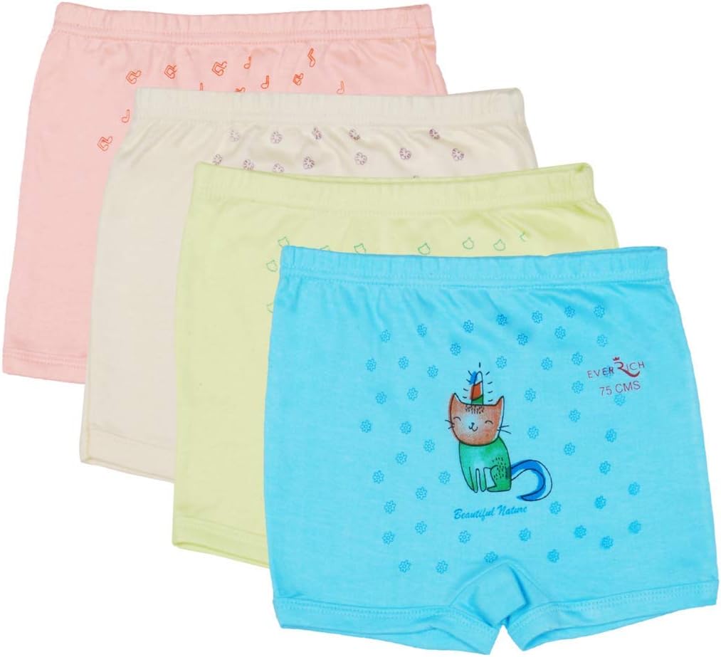 Kids BasketBaby Boys and Girls Cotton Brief Panty Inner Underwear Drawer Combo Pack of 4 Pc