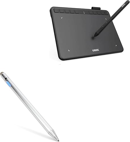 BoxWave Lápiz óptico compatible con UGEE S640, AccuPoint Active Stylus, lápiz digital electrónico con punta ultrafina, color plateado metálico