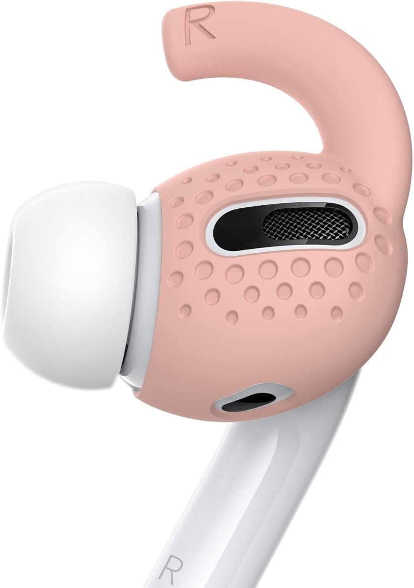 Gcioii 3 Pairs AirPods Pro Ear Hooks Covers [Added Storage Pouch] Upgraded Anti-Slip Sports Ear Covers Accessories Compatible with Apple AirPods Pro (2019) (Lovely Pink)